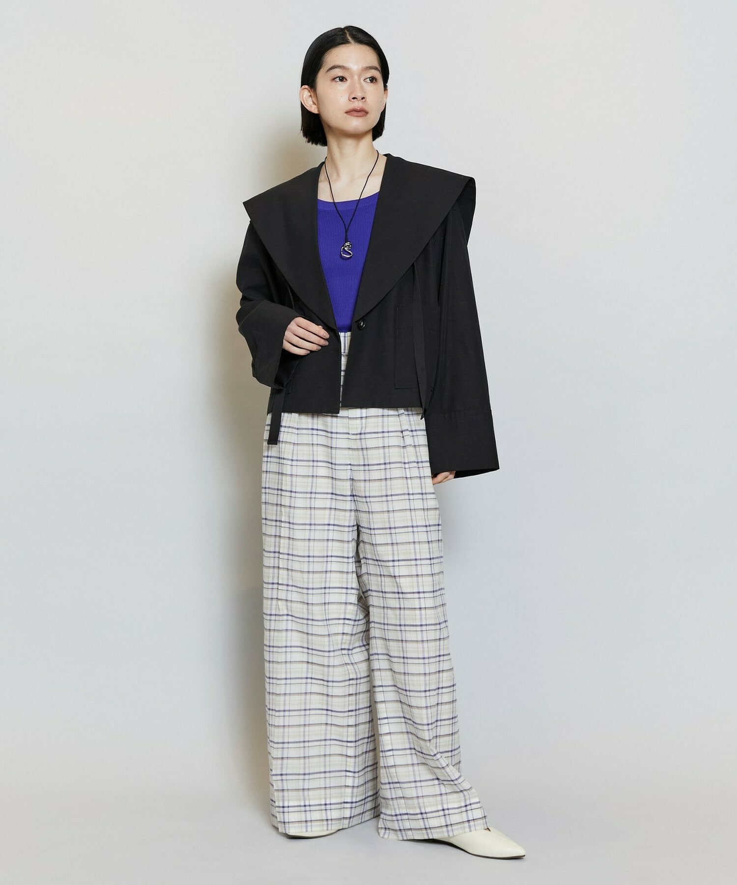 【MOGA】【Lサイズ】ライトグログランセーラージャケット 詳細画像 ブラック 9