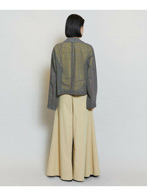 【MOGA】【Lサイズ】コンパクトツイルワイドフレアーパンツ 詳細画像 ダークネイビー 2