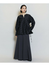 【MOGA】【Lサイズ】コンパクトツイルワイドフレアーパンツ 詳細画像 ダークネイビー 5