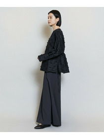 【MOGA】【Lサイズ】コンパクトツイルワイドフレアーパンツ 詳細画像 ダークネイビー 8