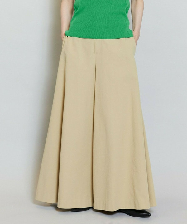 【Lサイズ】コンパクトツイルワイドフレアーパンツ 詳細画像 ベージュ 2