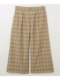 【MOGA】【Lサイズ】コットンシルクチェックセンタープレスワイドパンツ 詳細画像 ベージュ 27