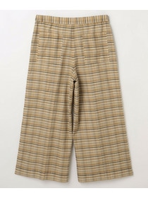 【MOGA】【Lサイズ】コットンシルクチェックセンタープレスワイドパンツ 詳細画像 ベージュ 28