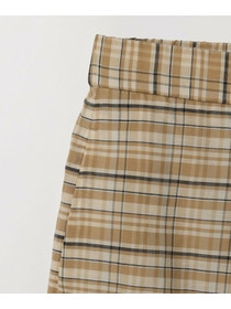 【MOGA】【Lサイズ】コットンシルクチェックセンタープレスワイドパンツ 詳細画像 ベージュ 30