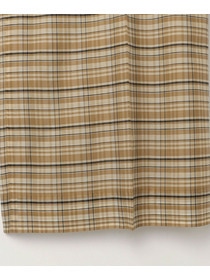 【MOGA】【Lサイズ】コットンシルクチェックセンタープレスワイドパンツ 詳細画像 ベージュ 32