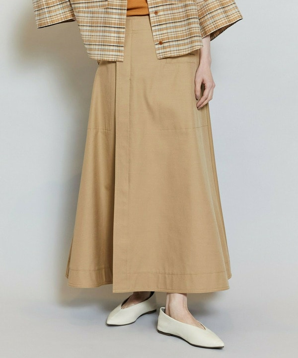 【Lサイズ】テンセルコットンツイルスカート 詳細画像 ベージュ 2