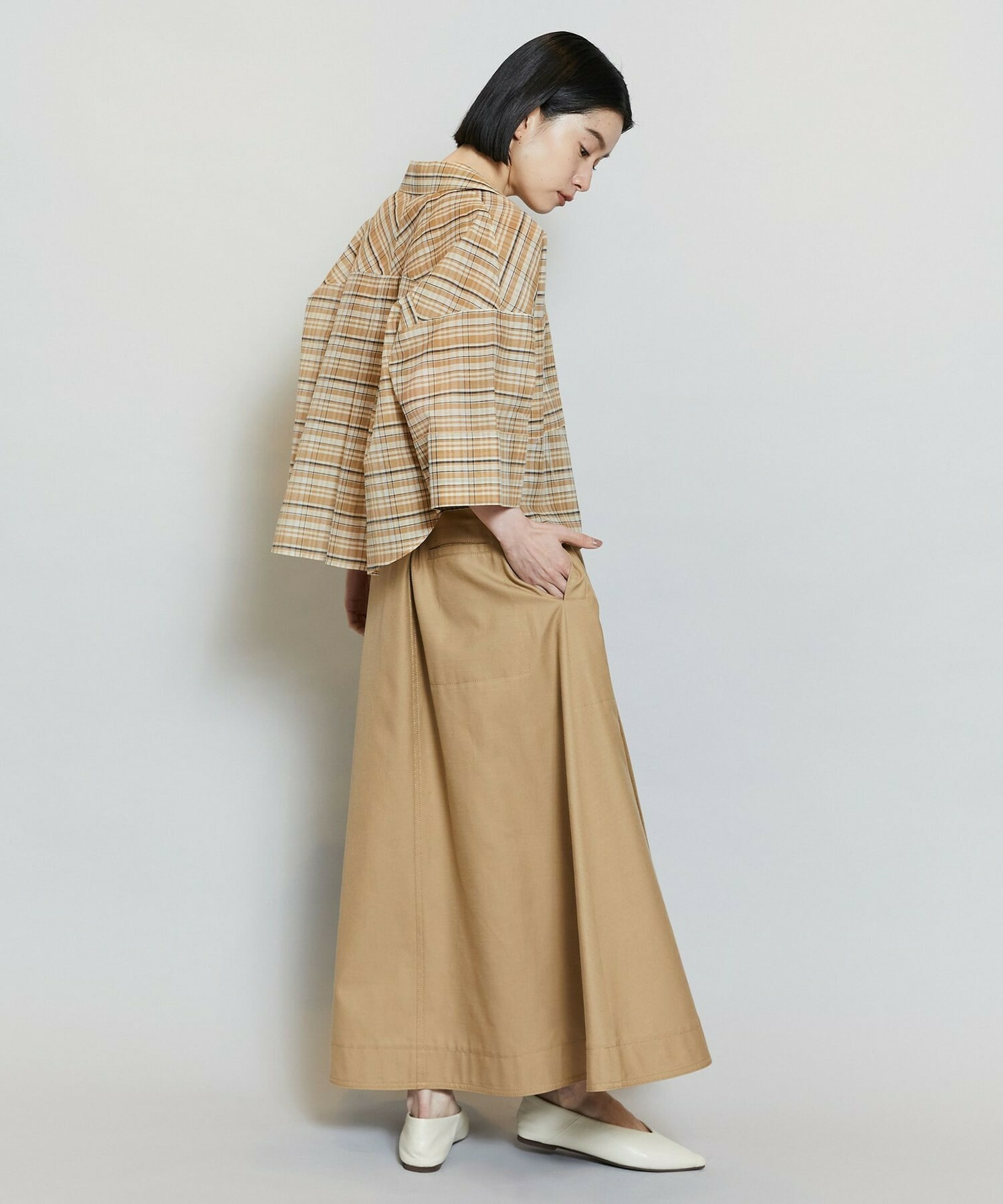 【MOGA】【Lサイズ】テンセルコットンツイルスカート 詳細画像 ベージュ 13