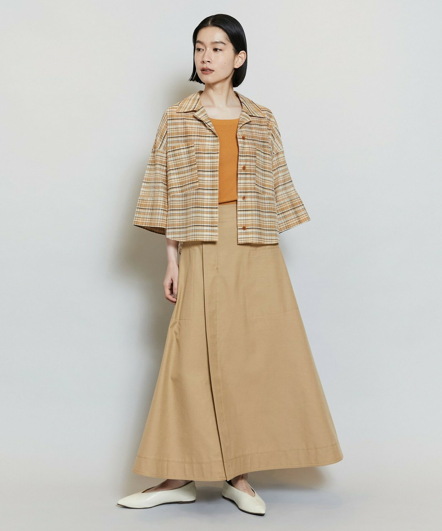 【MOGA】【Lサイズ】テンセルコットンツイルスカート 詳細画像 ベージュ 19