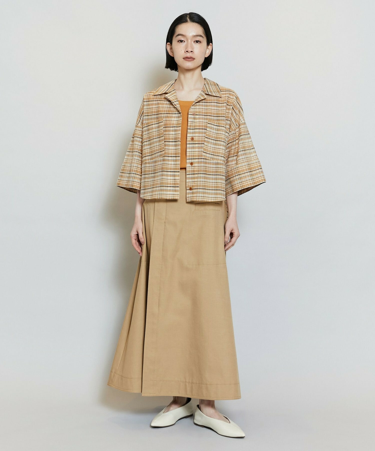 【MOGA】【Lサイズ】テンセルコットンツイルスカート 詳細画像 ベージュ 6