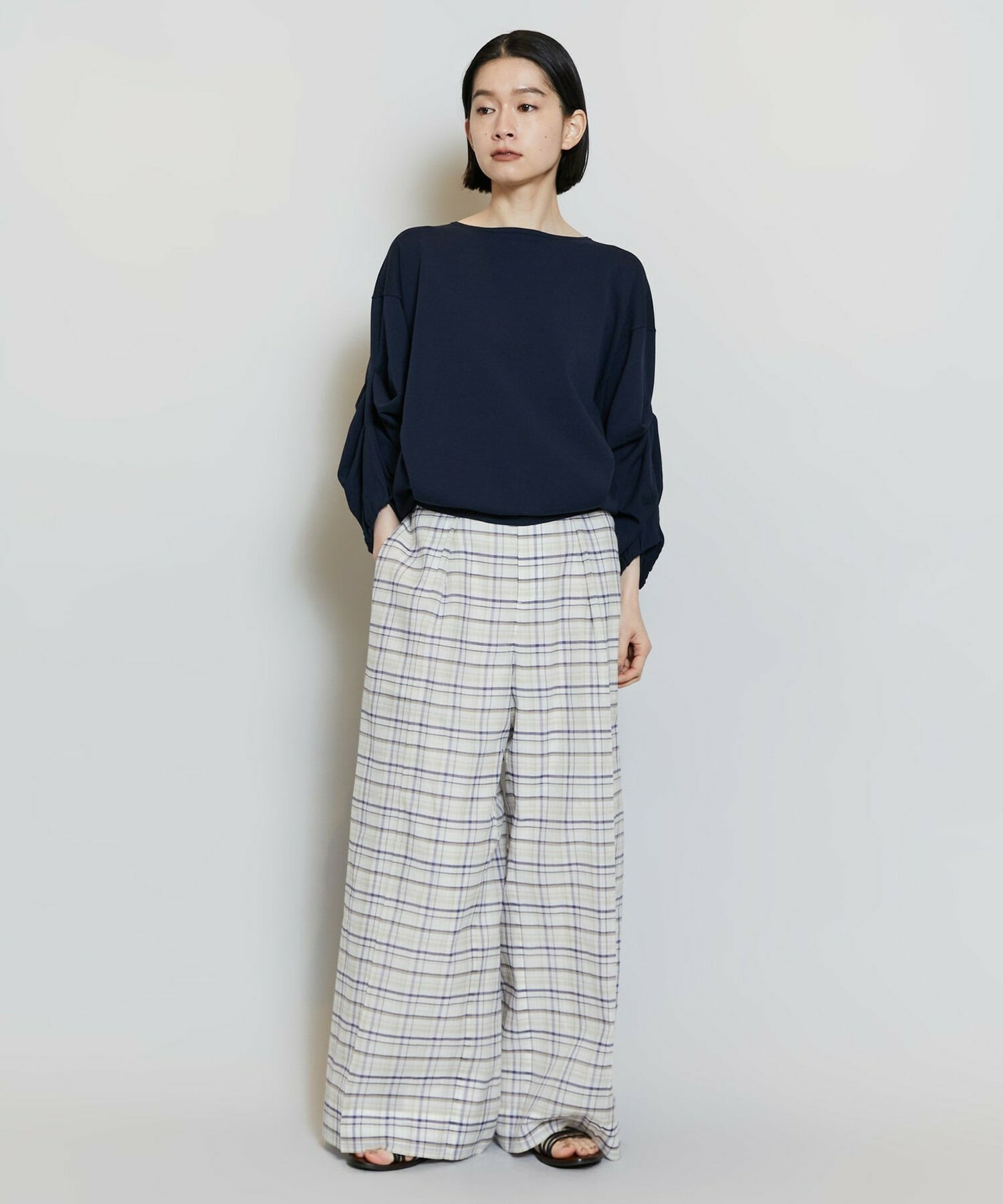 【MOGA】【Lサイズ】キアロスクーロニットトップス 詳細画像 ネイビー 1