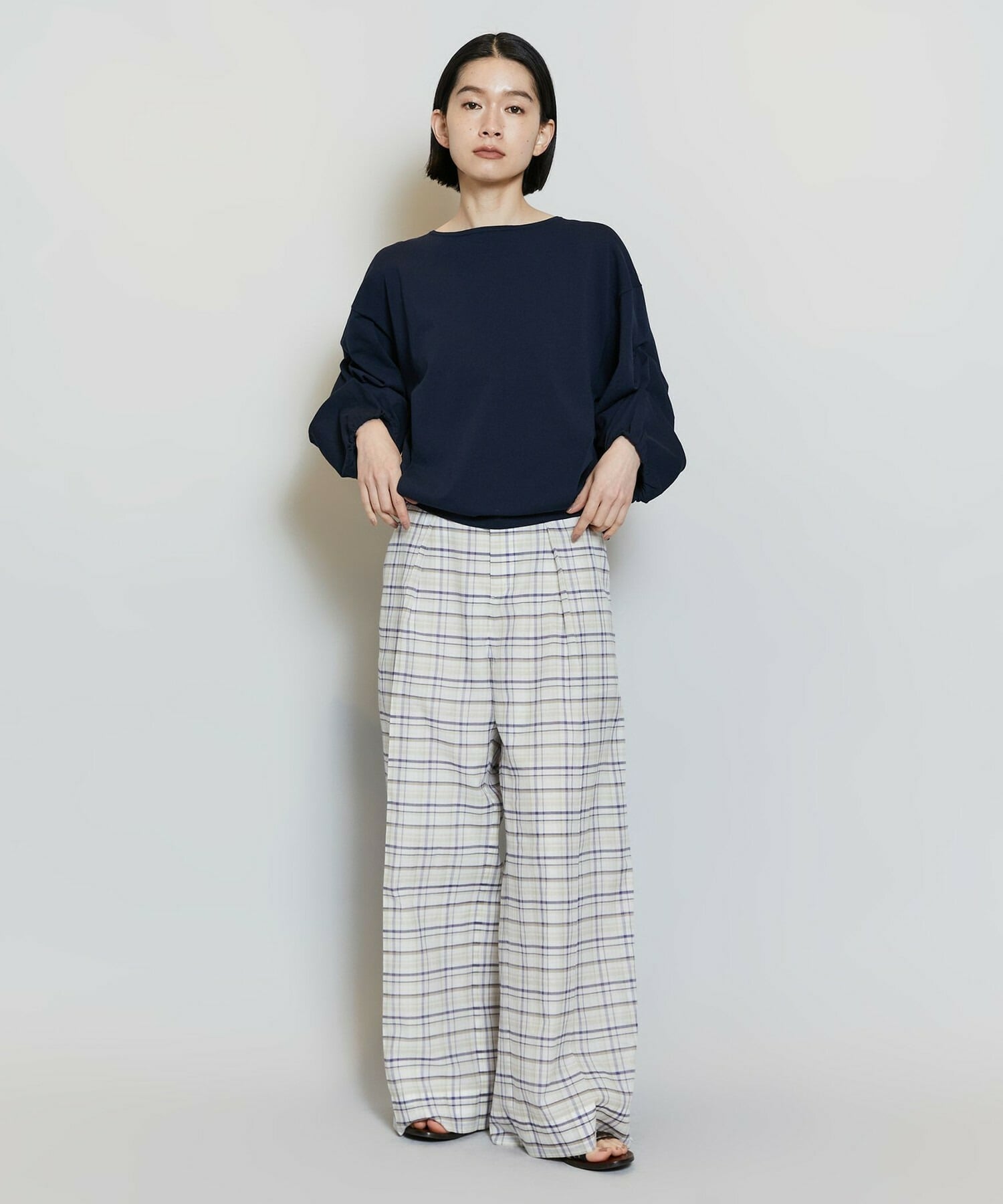 【MOGA】【Lサイズ】キアロスクーロニットトップス 詳細画像 ネイビー 10