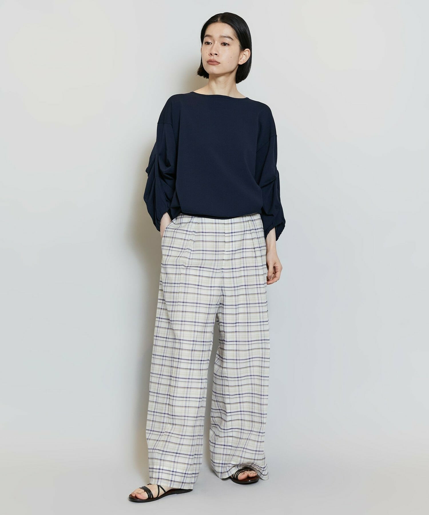 【MOGA】【Lサイズ】キアロスクーロニットトップス 詳細画像 ネイビー 3