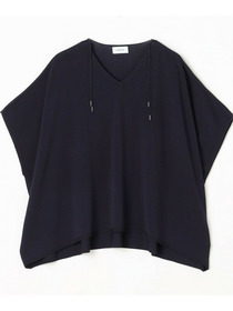 【MOGA】【Lサイズ】レーヨンナイロンクレープギャザーニットトップス 詳細画像 ネイビー 22