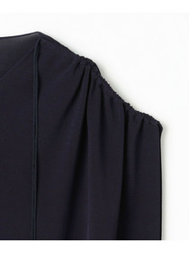 【MOGA】【Lサイズ】レーヨンナイロンクレープギャザーニットトップス 詳細画像 ネイビー 26