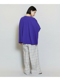 【MOGA】【Lサイズ】レーヨンナイロンクレープギャザーニットトップス 詳細画像 ネイビー 4