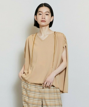 【MOGA】【Lサイズ】レーヨンナイロンクレープギャザーニットトップス 詳細画像 ゴールド 2