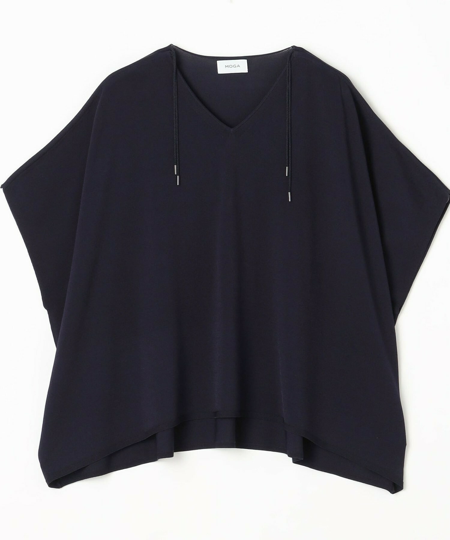 【MOGA】【Lサイズ】レーヨンナイロンクレープギャザーニットトップス 詳細画像 ネイビー 22
