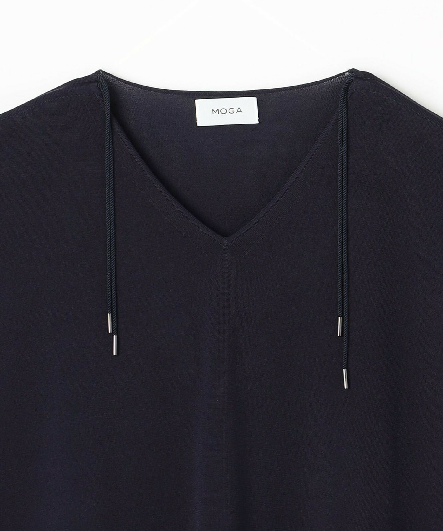 【MOGA】【Lサイズ】レーヨンナイロンクレープギャザーニットトップス 詳細画像 ネイビー 24