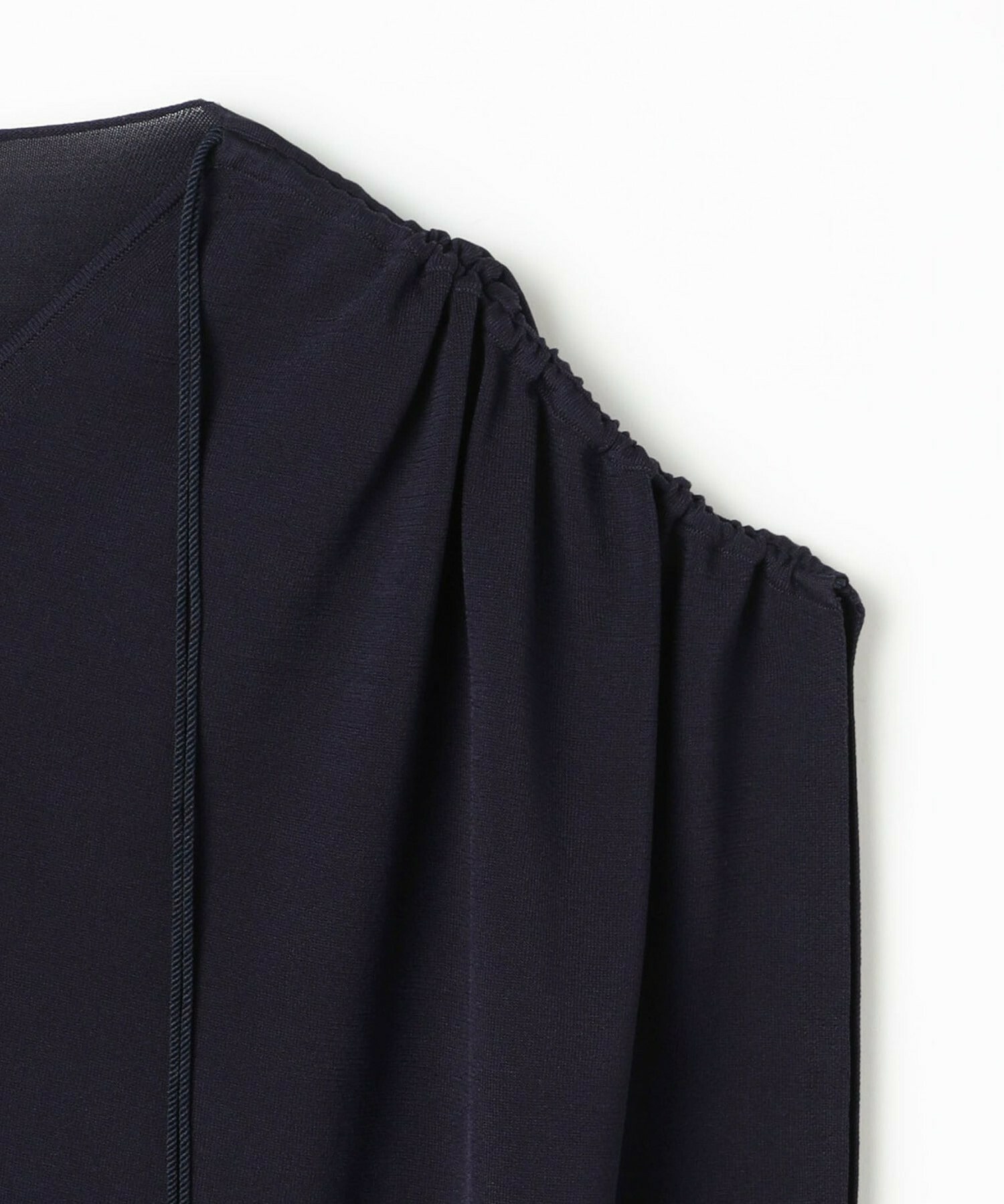 【MOGA】【Lサイズ】レーヨンナイロンクレープギャザーニットトップス 詳細画像 ネイビー 26