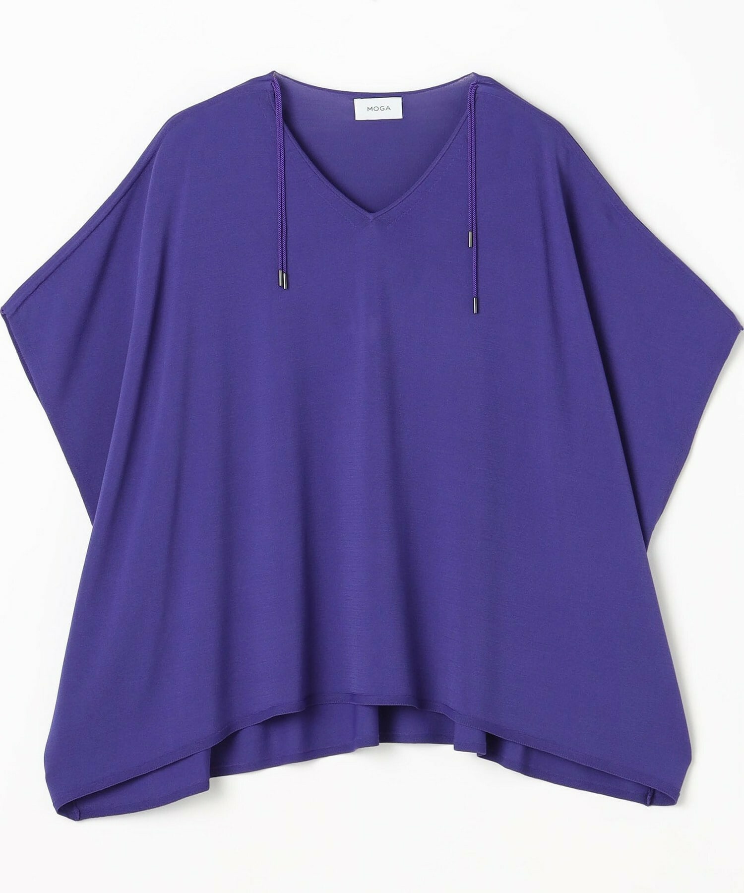 【MOGA】【Lサイズ】レーヨンナイロンクレープギャザーニットトップス 詳細画像 パープル 1