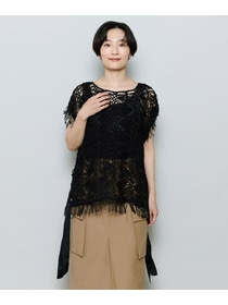【MOGA】【Lサイズ】ヘアピンレースニットトップス 詳細画像 グリーン 15