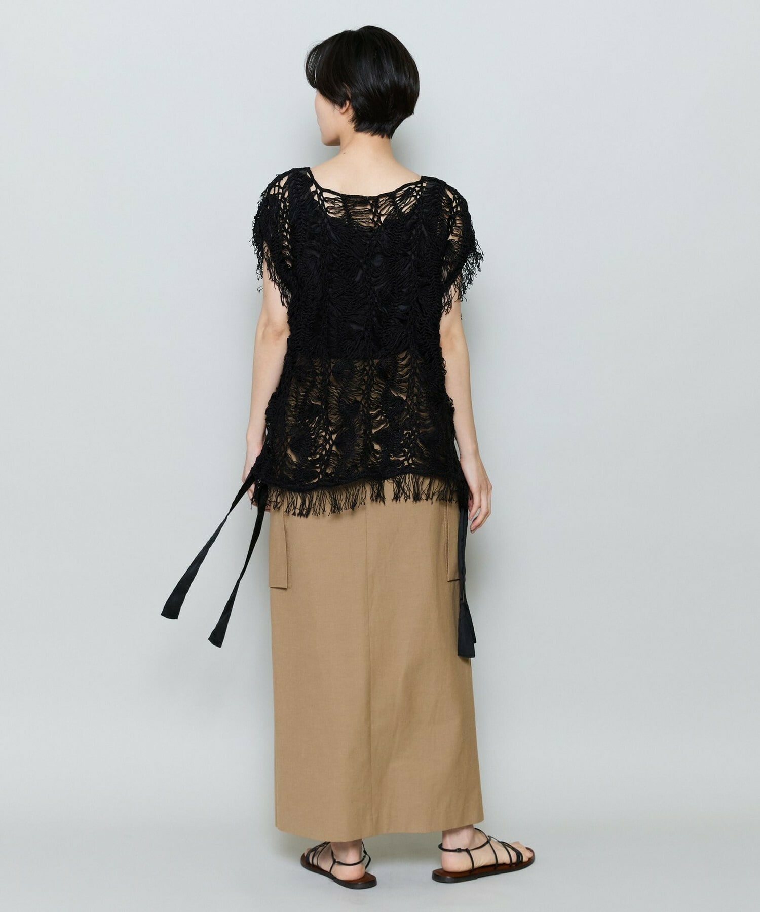 【MOGA】【Lサイズ】ヘアピンレースニットトップス 詳細画像 グリーン 20