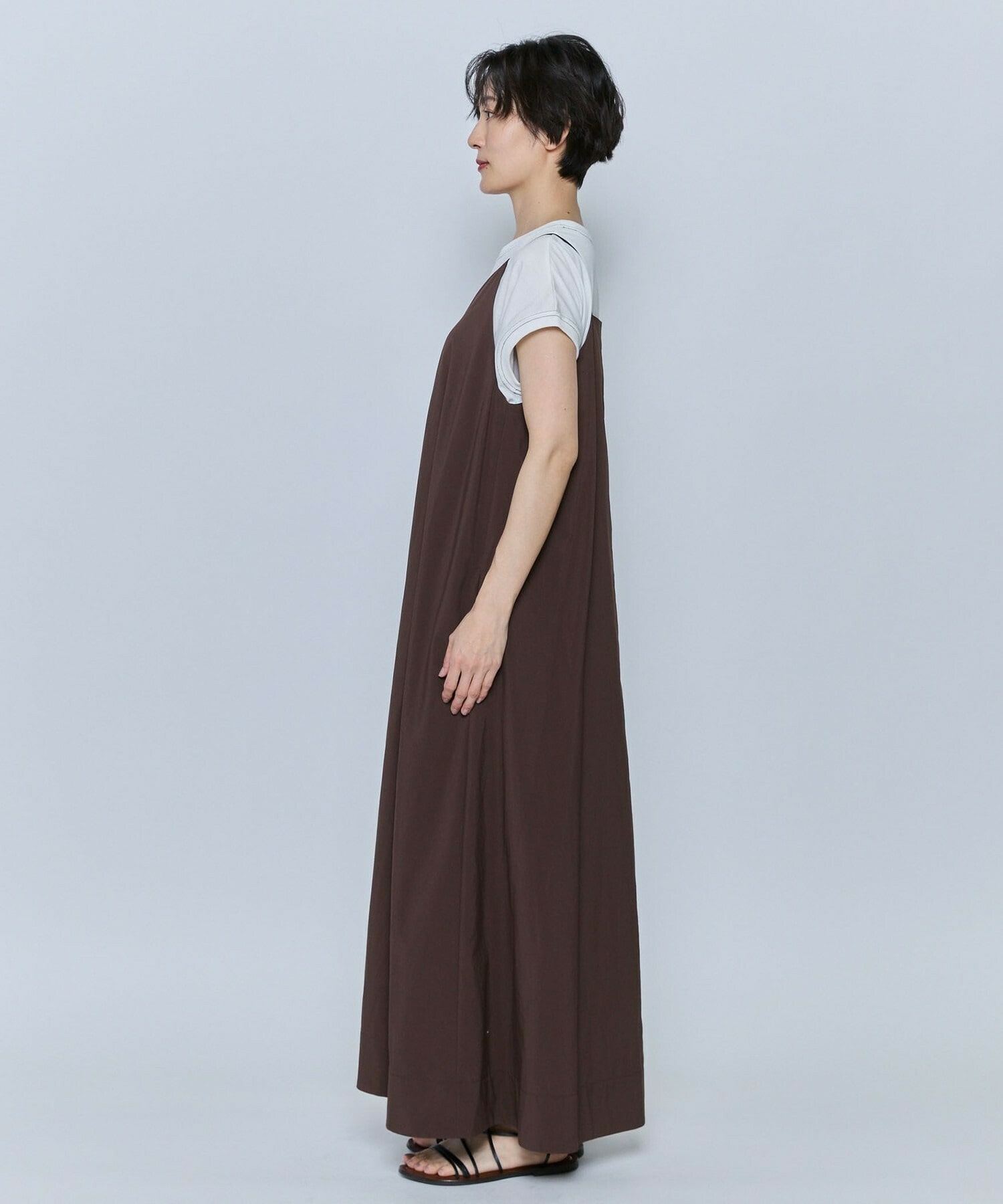 【feerique】【Lサイズ】feerique タスランナイロンAラインキャミワンピース 詳細画像 ブラック 8