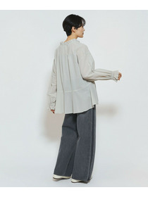 【feerique】【Lサイズ】feerique コットンポリシフォンAラインシルエットブラウス 詳細画像 ダークネイビー 18