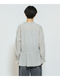 【feerique】【Lサイズ】feerique コットンポリシフォンAラインシルエットブラウス 詳細画像 ダークネイビー 23