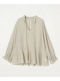 【feerique】【Lサイズ】feerique コットンポリシフォンAラインシルエットブラウス 詳細画像 ダークネイビー 24