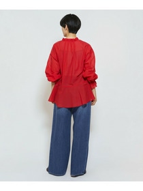 【feerique】【Lサイズ】feerique コットンポリシフォンAラインシルエットブラウス 詳細画像 ダークネイビー 8