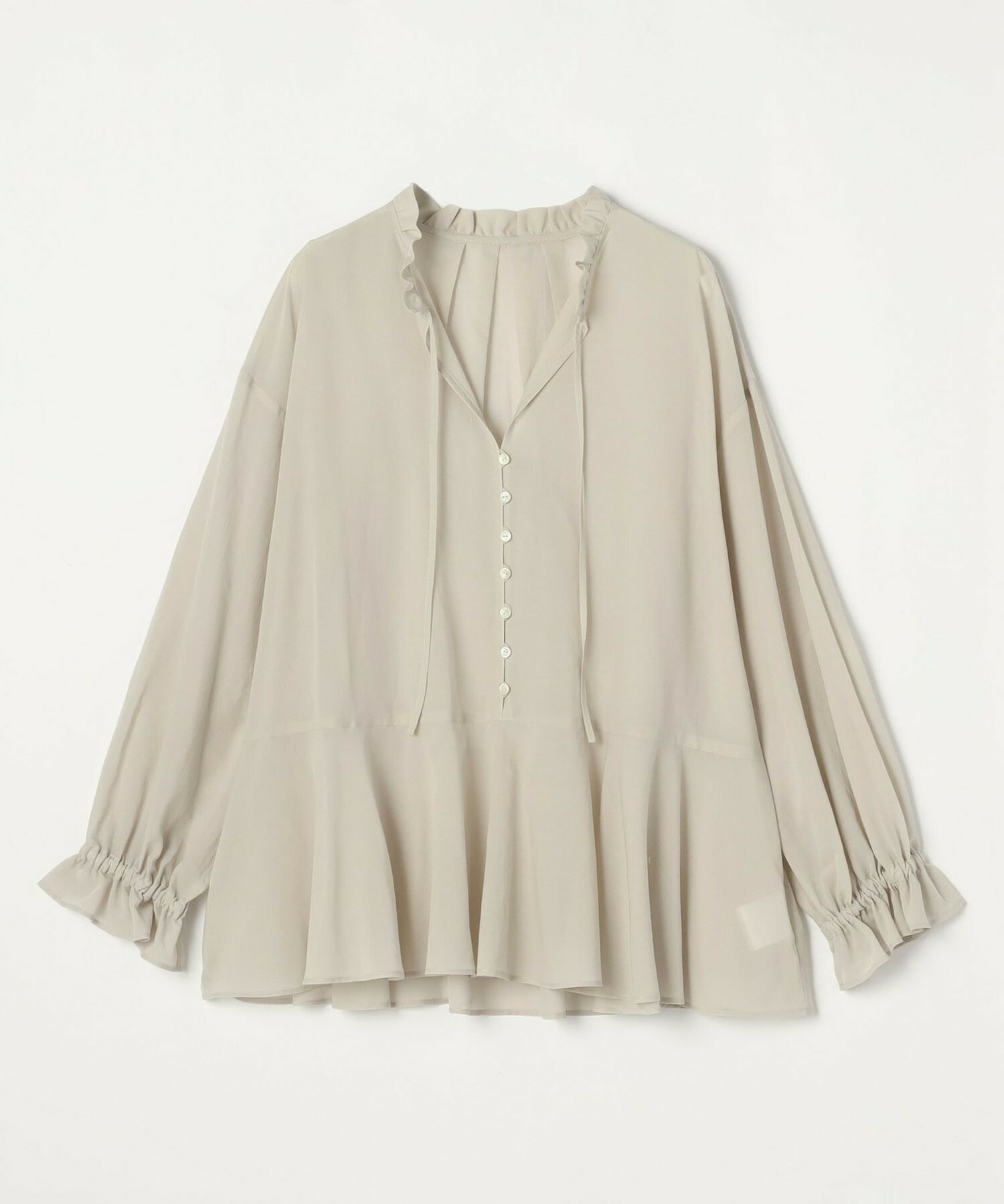 【feerique】【Lサイズ】feerique コットンポリシフォンAラインシルエットブラウス 詳細画像 ダークネイビー 24