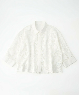【feerique】【Lサイズ】feerique レースコットン混シャツ 詳細画像 ホワイト 1