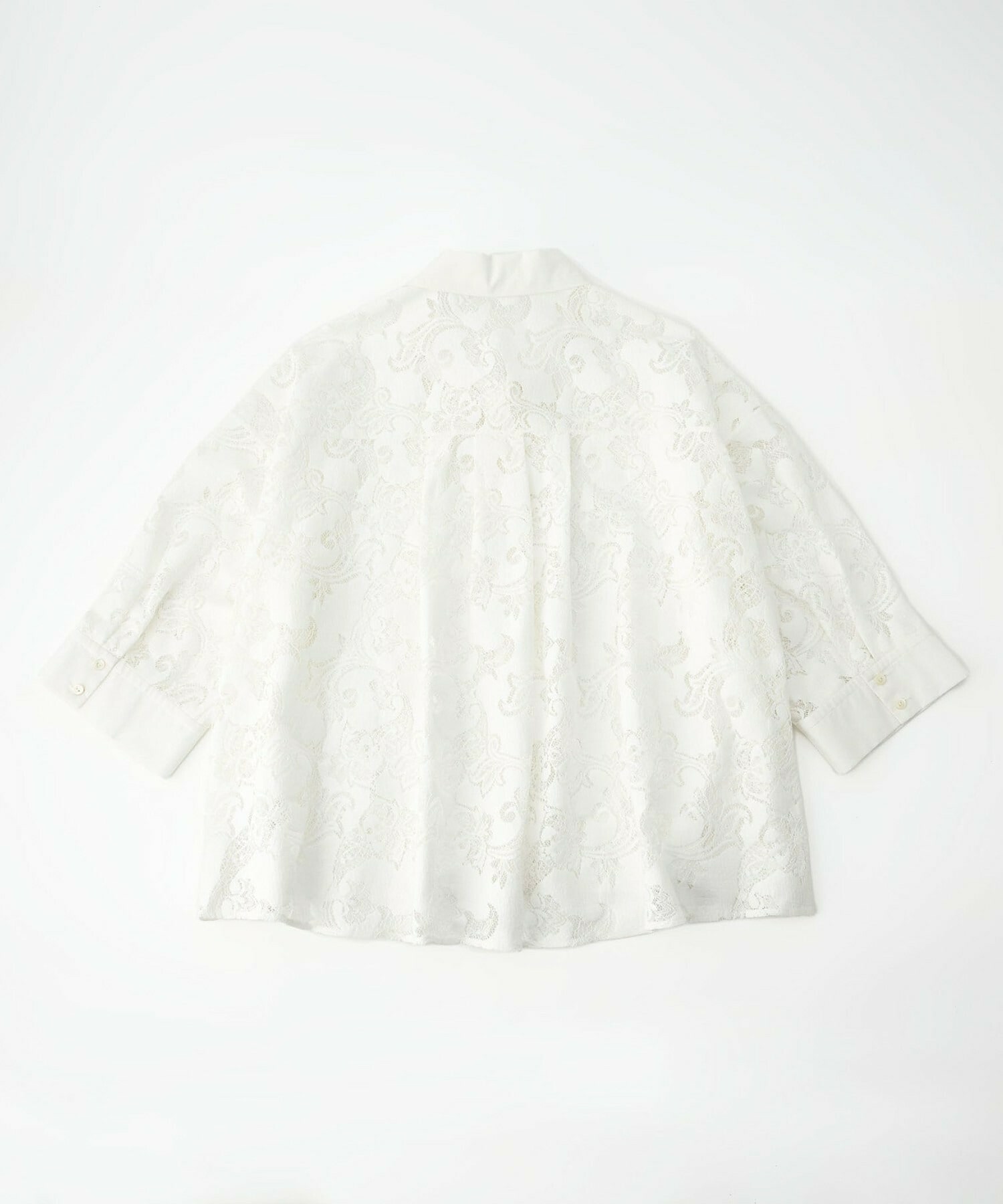 【feerique】【Lサイズ】feerique レースコットン混シャツ 詳細画像 ホワイト 1