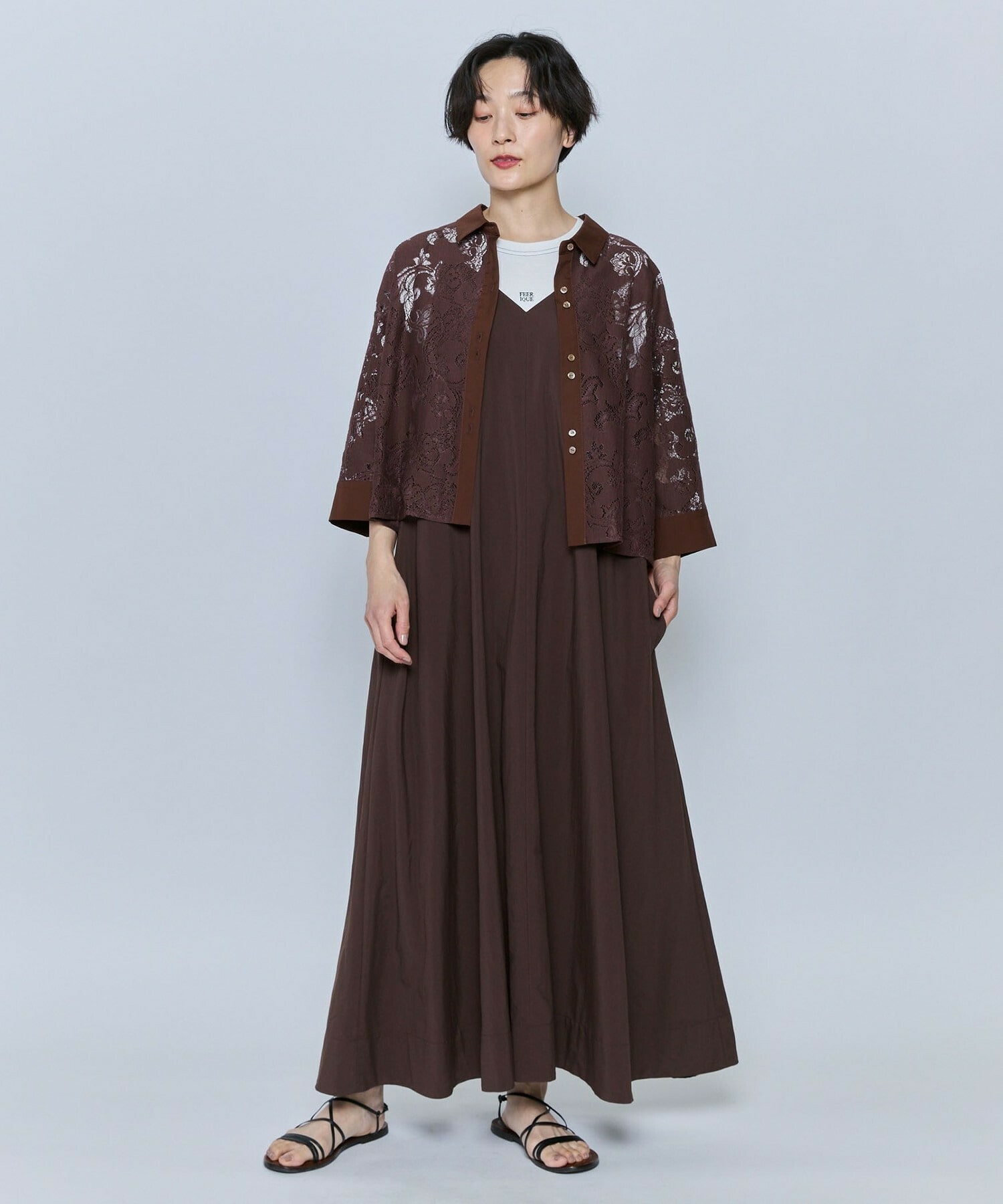 【feerique】【Lサイズ】feerique レースコットン混シャツ 詳細画像 ホワイト 25