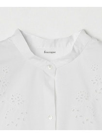 【feerique】【Lサイズ】feerique カットワークレースフレンチスリーブブラウス 詳細画像 ブラック 2