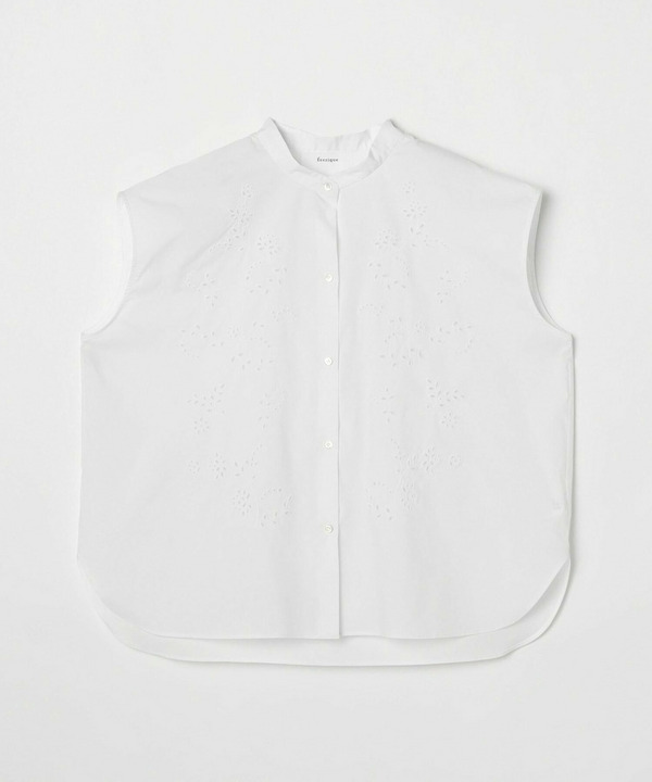 【feerique】【Lサイズ】feerique カットワークレースフレンチスリーブブラウス