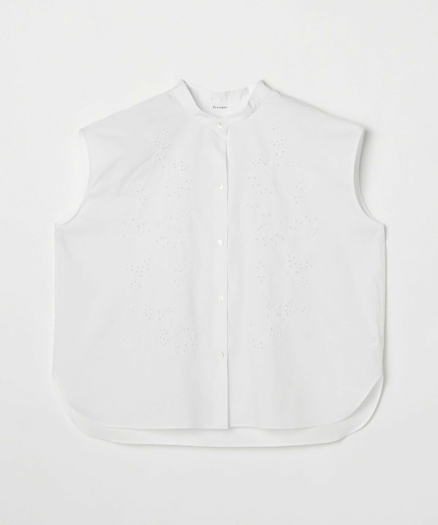 【feerique】【Lサイズ】feerique カットワークレースフレンチスリーブブラウス 詳細画像 ホワイト 1
