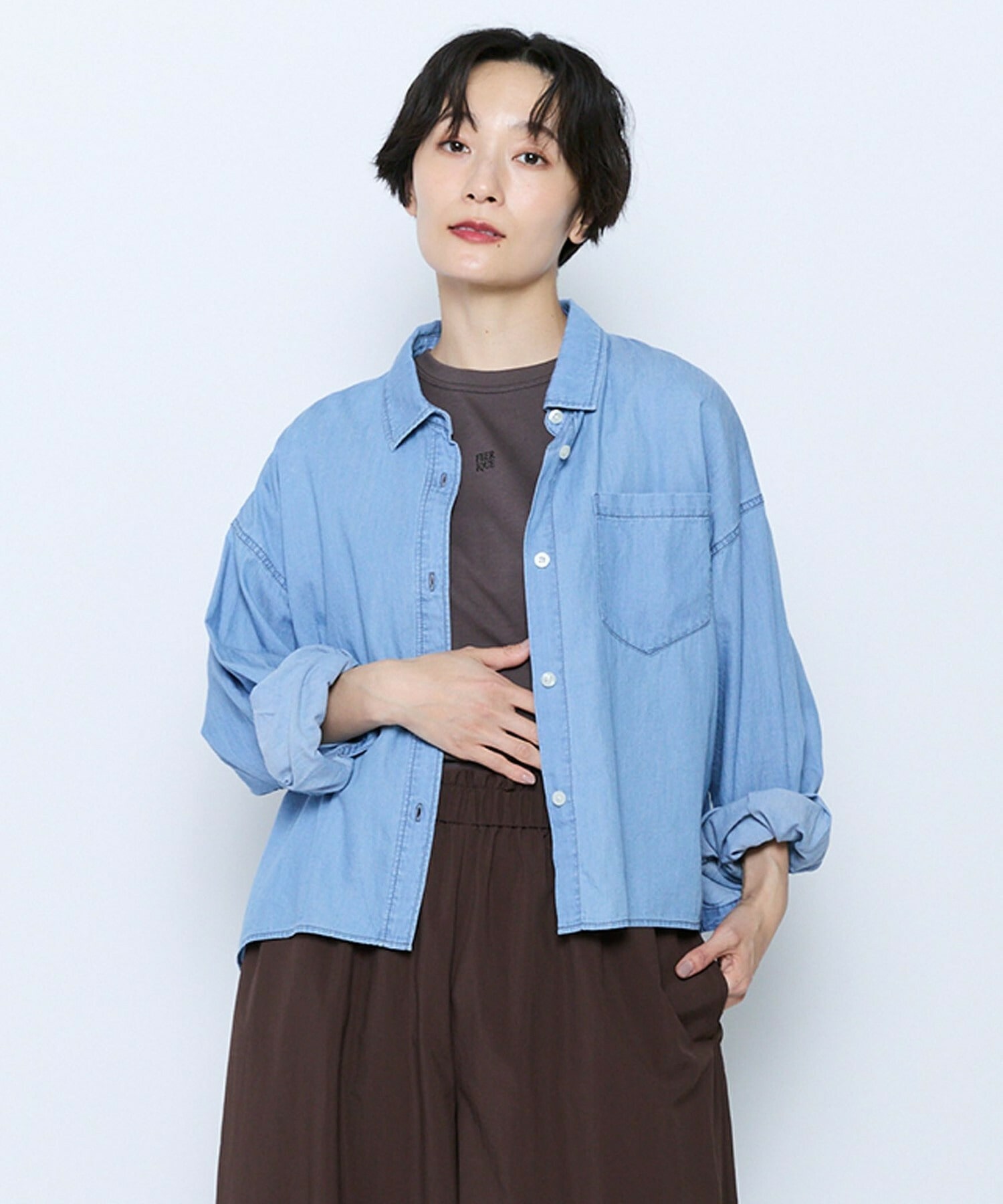 【feerique】【Lサイズ】feerique 3OZデニムシャツ 詳細画像 サックスブルー 13