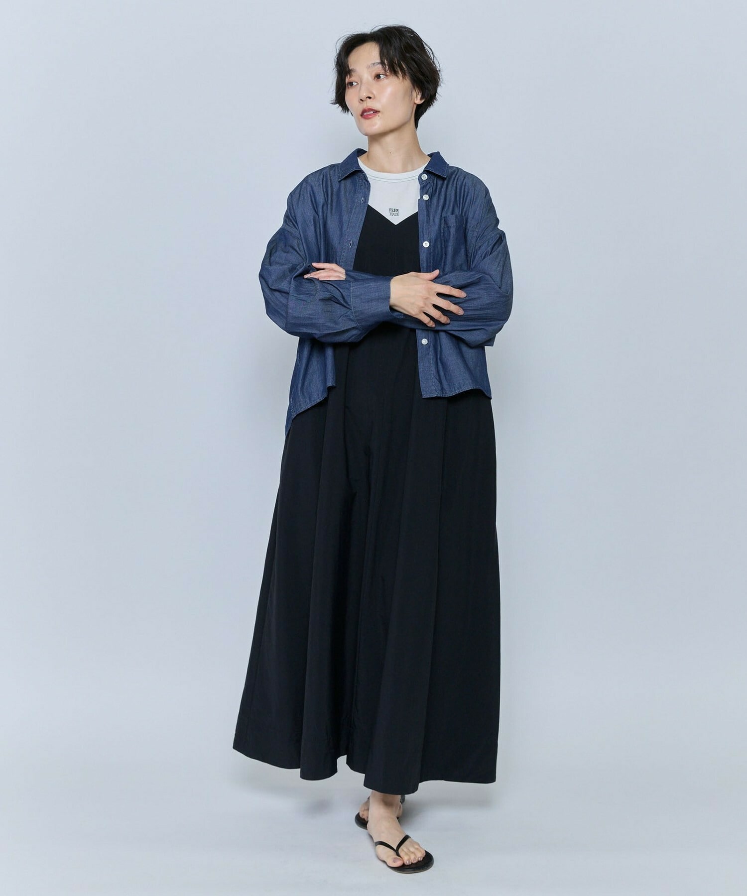 【feerique】【Lサイズ】feerique 3OZデニムシャツ 詳細画像 サックスブルー 22