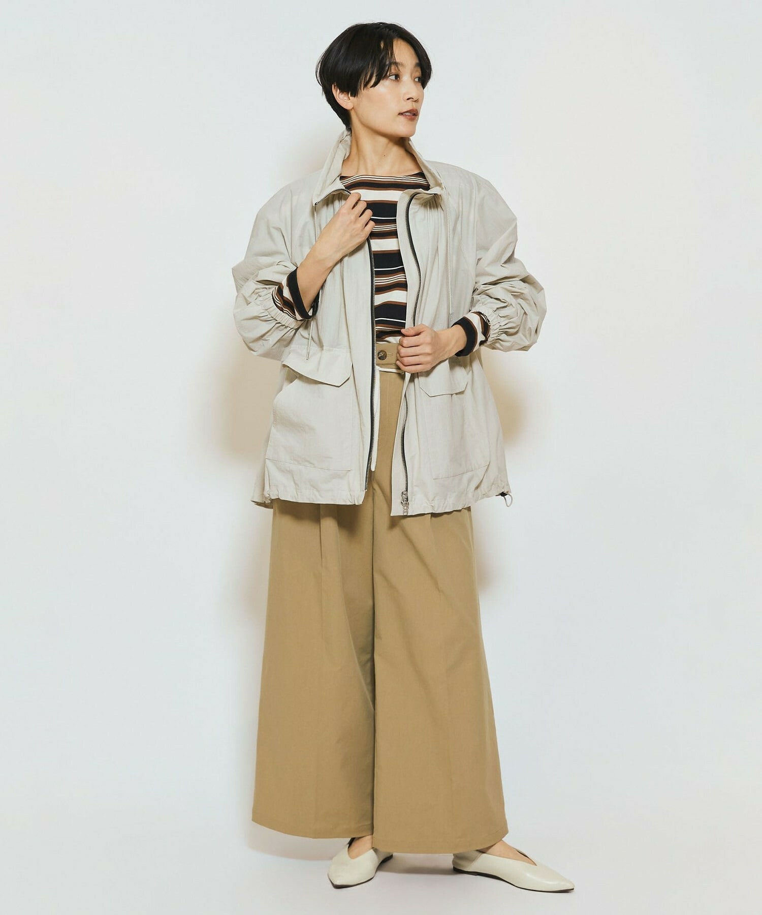 【feerique】【Lサイズ】feerique 綿ナイロンクロスマウンテンパーカー 詳細画像 ベージュ 12