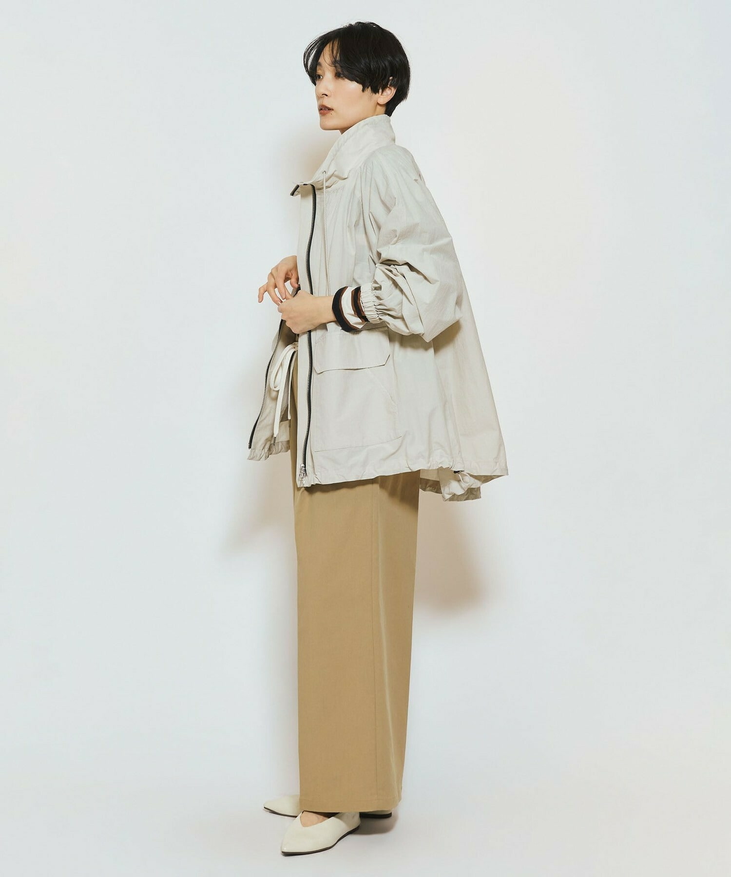 【feerique】【Lサイズ】feerique 綿ナイロンクロスマウンテンパーカー 詳細画像 ベージュ 13