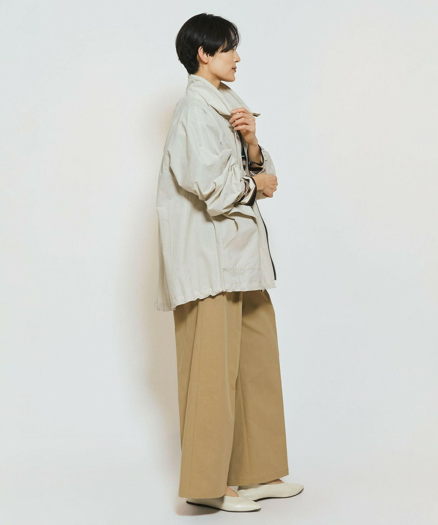 【feerique】【Lサイズ】feerique 綿ナイロンクロスマウンテンパーカー 詳細画像 ベージュ 16