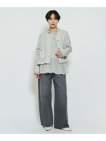 【feerique】【Lサイズ】feerique カラミツイードノーカラージャケット 詳細画像 ブラック 11