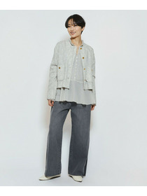 【feerique】【Lサイズ】feerique カラミツイードノーカラージャケット 詳細画像 ブラック 13