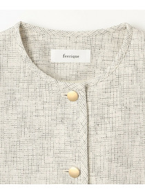 【feerique】【Lサイズ】feerique カラミツイードノーカラージャケット 詳細画像 ブラック 25