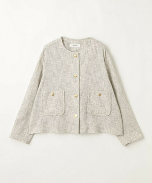 【feerique】【Lサイズ】feerique カラミツイードノーカラージャケット 詳細画像 キナリ 1