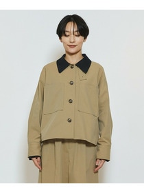 【feerique】【Lサイズ】feerique ポリエステルツイルワイドクロップドジャケット 詳細画像 ベージュ 16