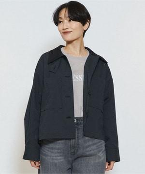 【feerique】【Lサイズ】feerique ポリエステルツイルワイドクロップドジャケット 詳細画像 チャコールグレー 2