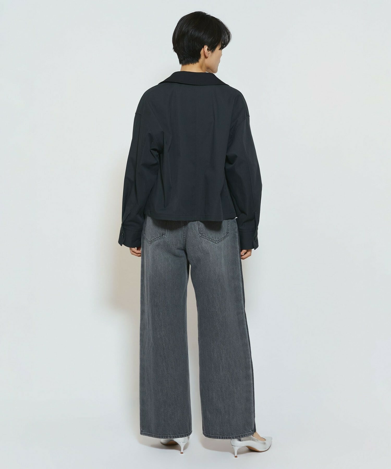 【feerique】【Lサイズ】feerique ポリエステルツイルワイドクロップドジャケット 詳細画像 ベージュ 6